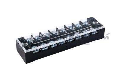 [E] บล็อกต่อสายไฟ แบบขันสกรู เหล็กชุบดีบุก 25A TB-2508